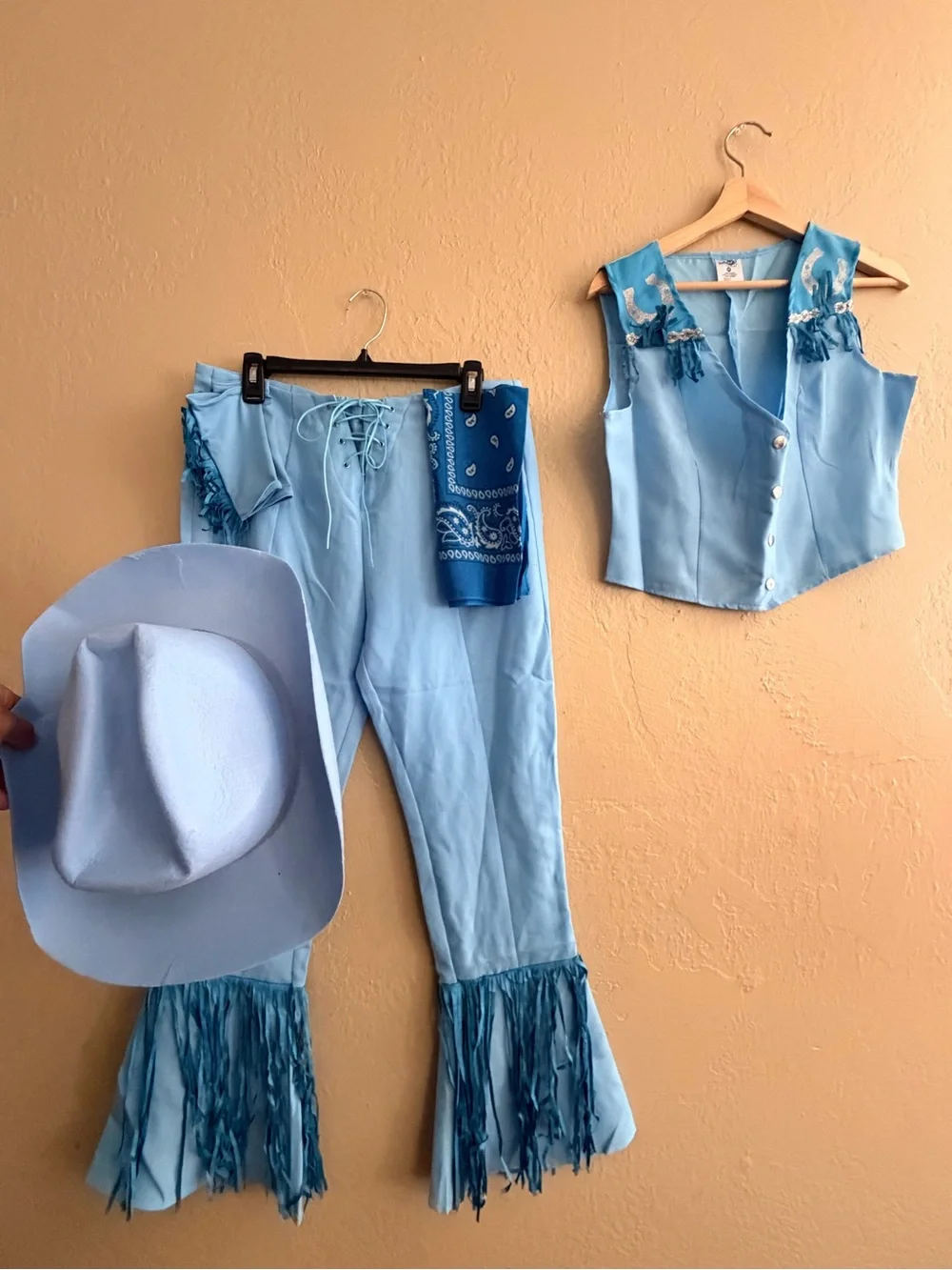 Western Glamour Cowgirl Costume Set - Light Blue
